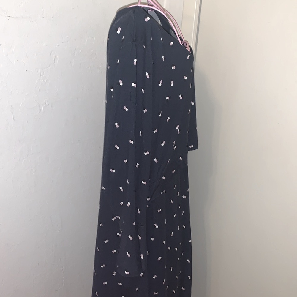Seraphine Maternity Nursing  Navy blue/Pink Dot Dress- Size US 10 - Picture 6 of 15
